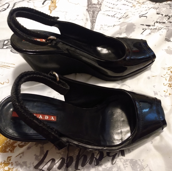 PRADA Black Wedges - Picture 2 of 4